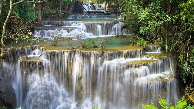 huai mae khamin waterfall thailand