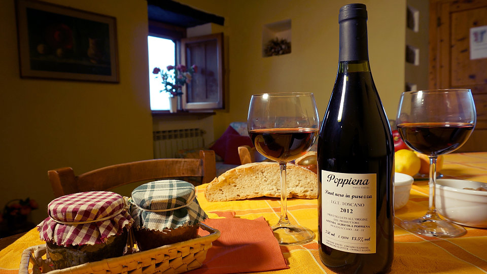 italian wine bread in cottage
