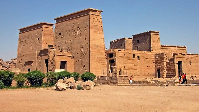 philae temple dedicated to the goddess isis egypt